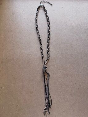 Black & Gold Beaded Tassel Necklace | Boho Statement Lariat | Festival Chic